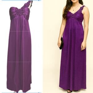 BCBG Max Azria NWT Orchid Purple One-Shoulder Satin Gown Dress Size 6